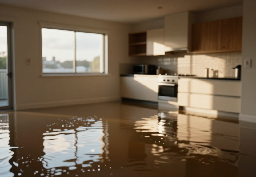 Water-damaged office in Strathfield before restoration